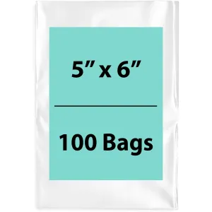 5X6 inches Clear Flat Poly Bags 1.5Mil Open Top (LDPE)