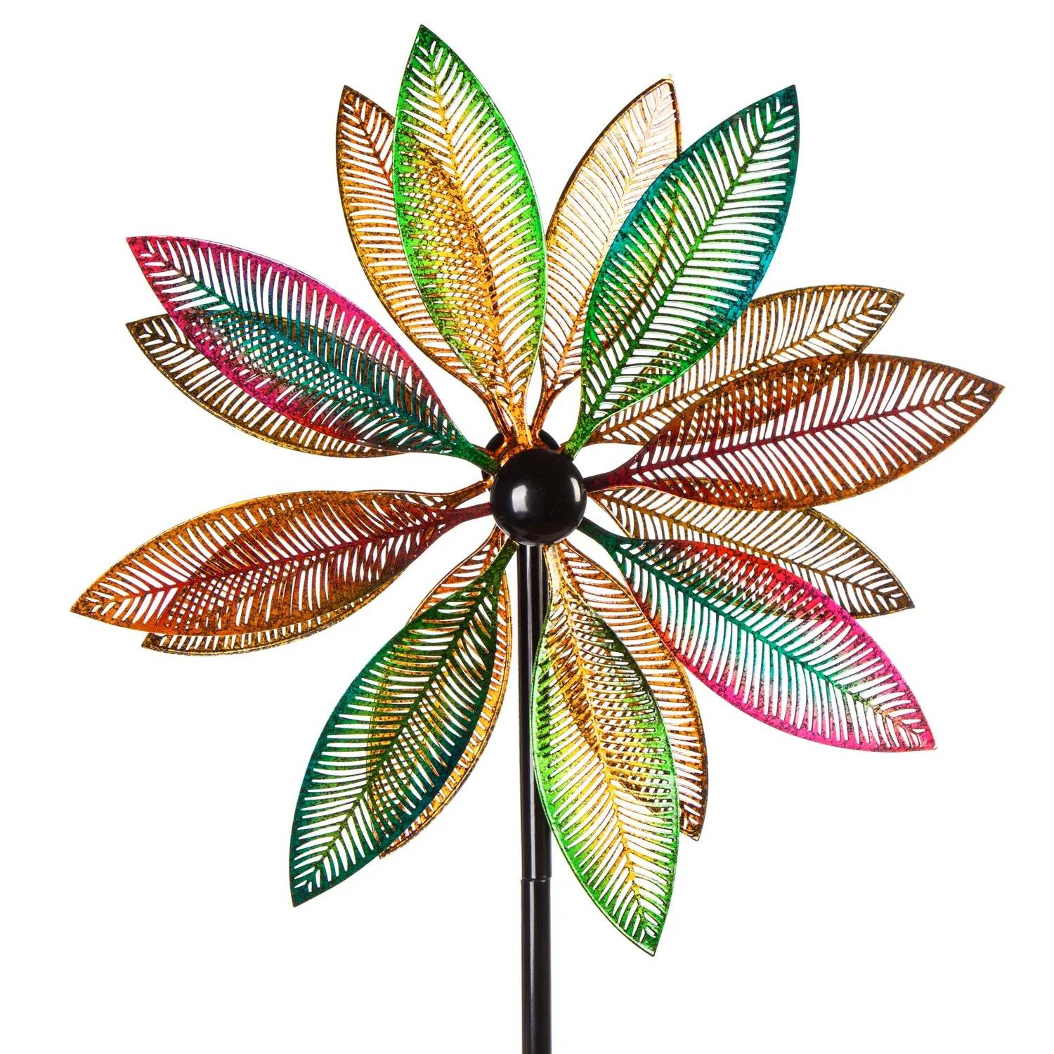 69"H Wind Spinner, Filagree Leaves,20.87"x9.84"x69.69"inches