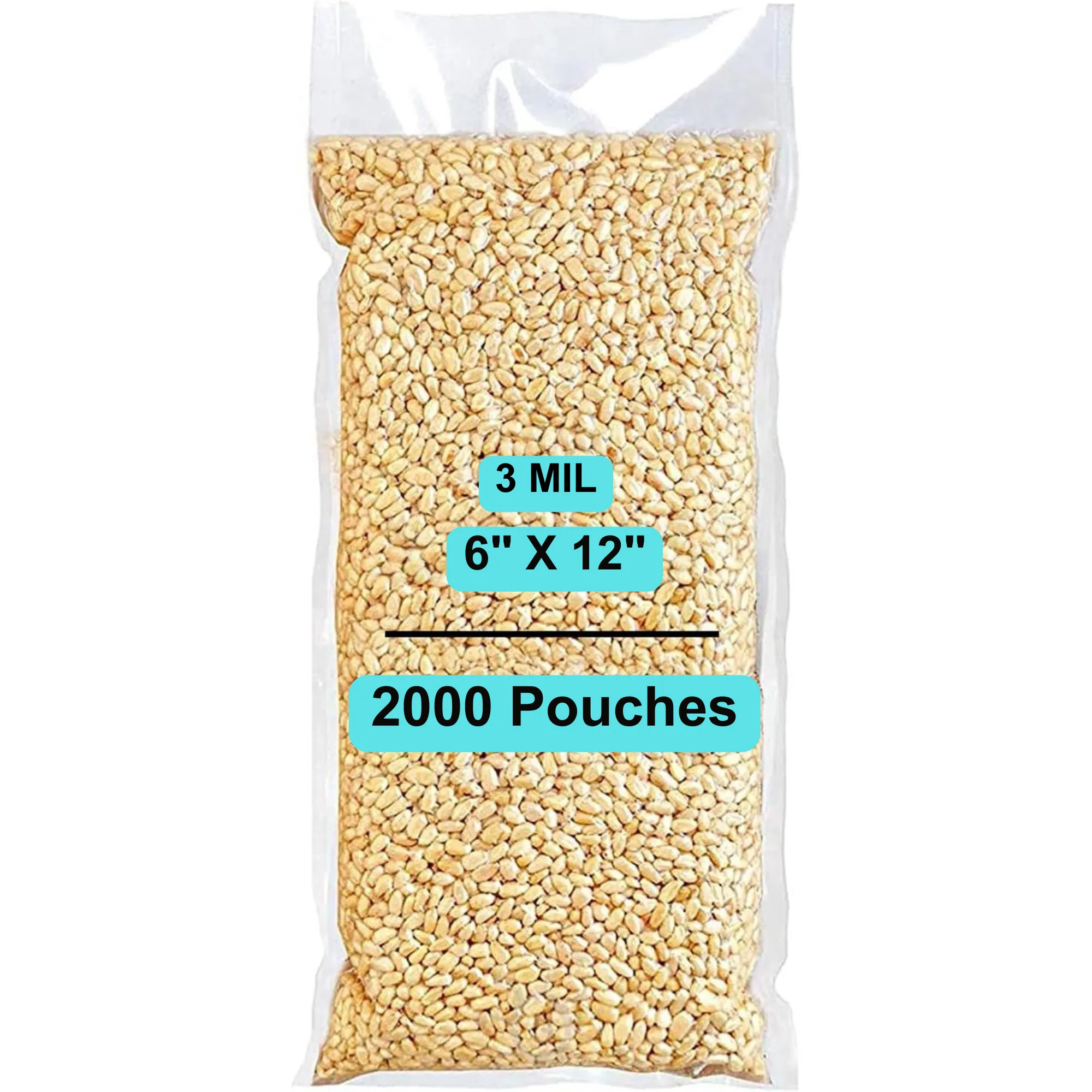 6X12 inches Vacuum Pouches Laminated 3 Mil Poly-Nylon (PN)