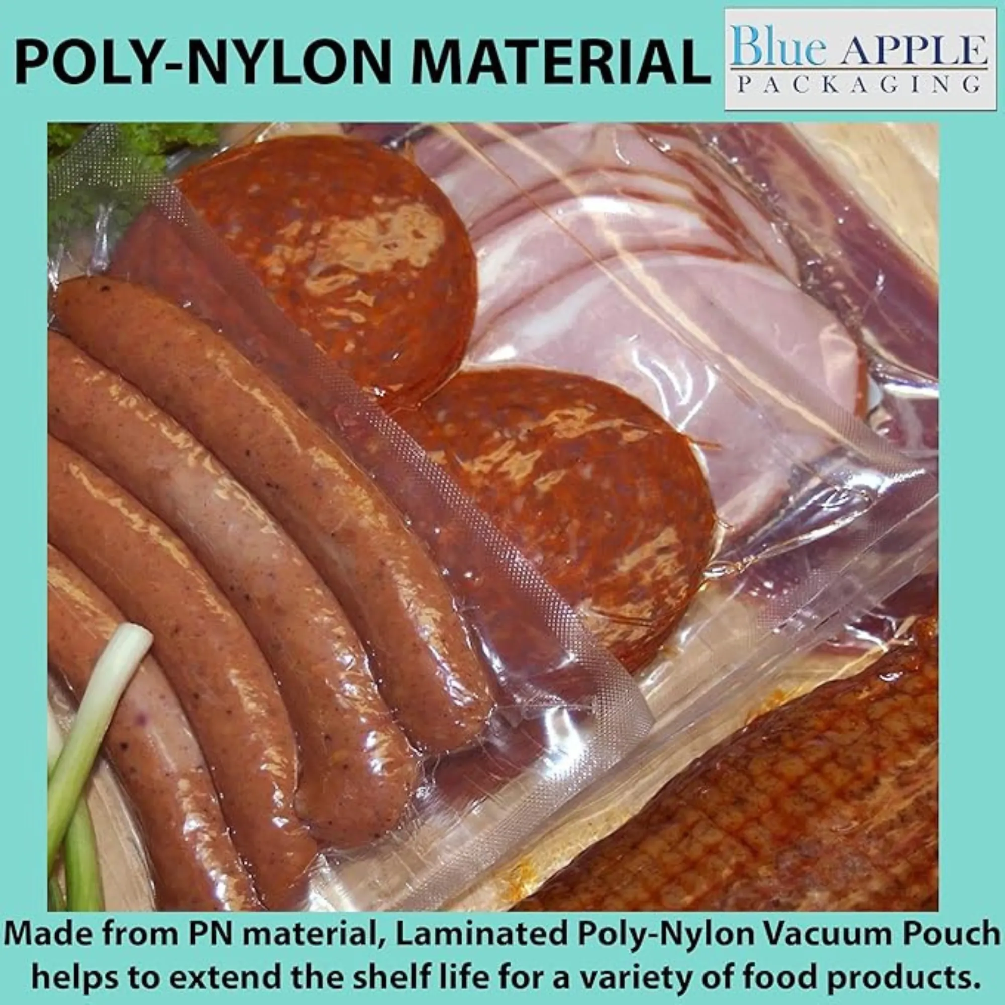 6X12 inches Vacuum Pouches Laminated 3 Mil Poly-Nylon (PN)