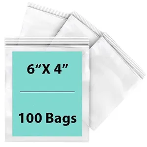 6X4 inches Reclosable Single Line Zipper Poly Bags 2 Mil (LDPE) Snack Size