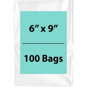 6X9 inches Clear Flat Poly Bags 1.5Mil Open Top (LDPE)