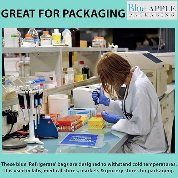 6X9 inches Refrigerator Bags (Printed) 2 Mil Zipper Reclosable for Pharmacy