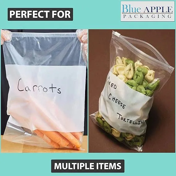 6X9 inches Resealable Poly Bags Slide Seal With write on Block 2.75 Mil (LDPE)