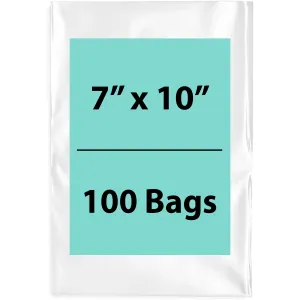 7X10 inches Clear Flat Poly Bags 1.5Mil Open Top (LDPE)