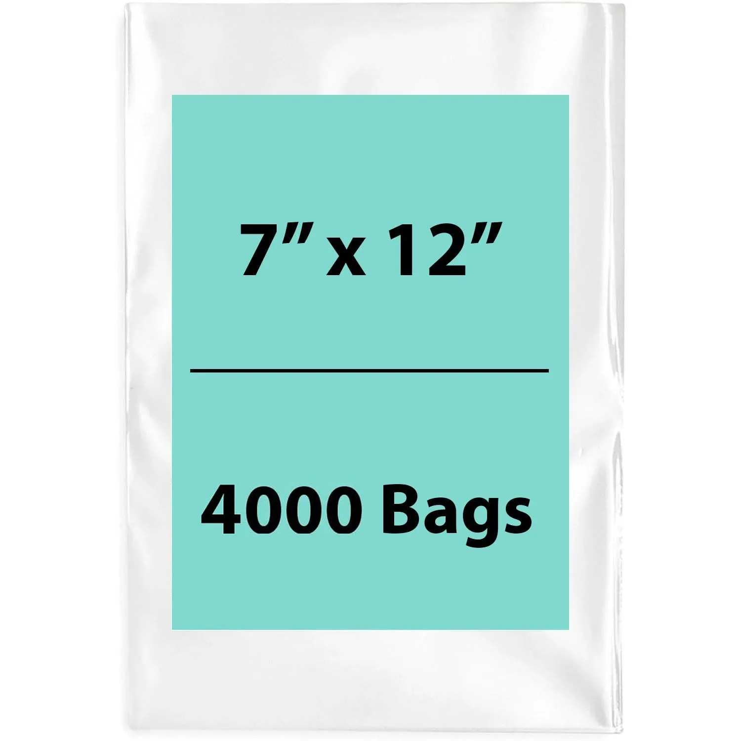 7X12 inches Clear Flat Poly Bags 1.5Mil Open Top (LDPE)