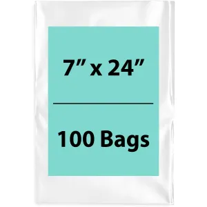 7X24 inches Clear Flat Poly Bags 1.5Mil Open Top (LDPE)