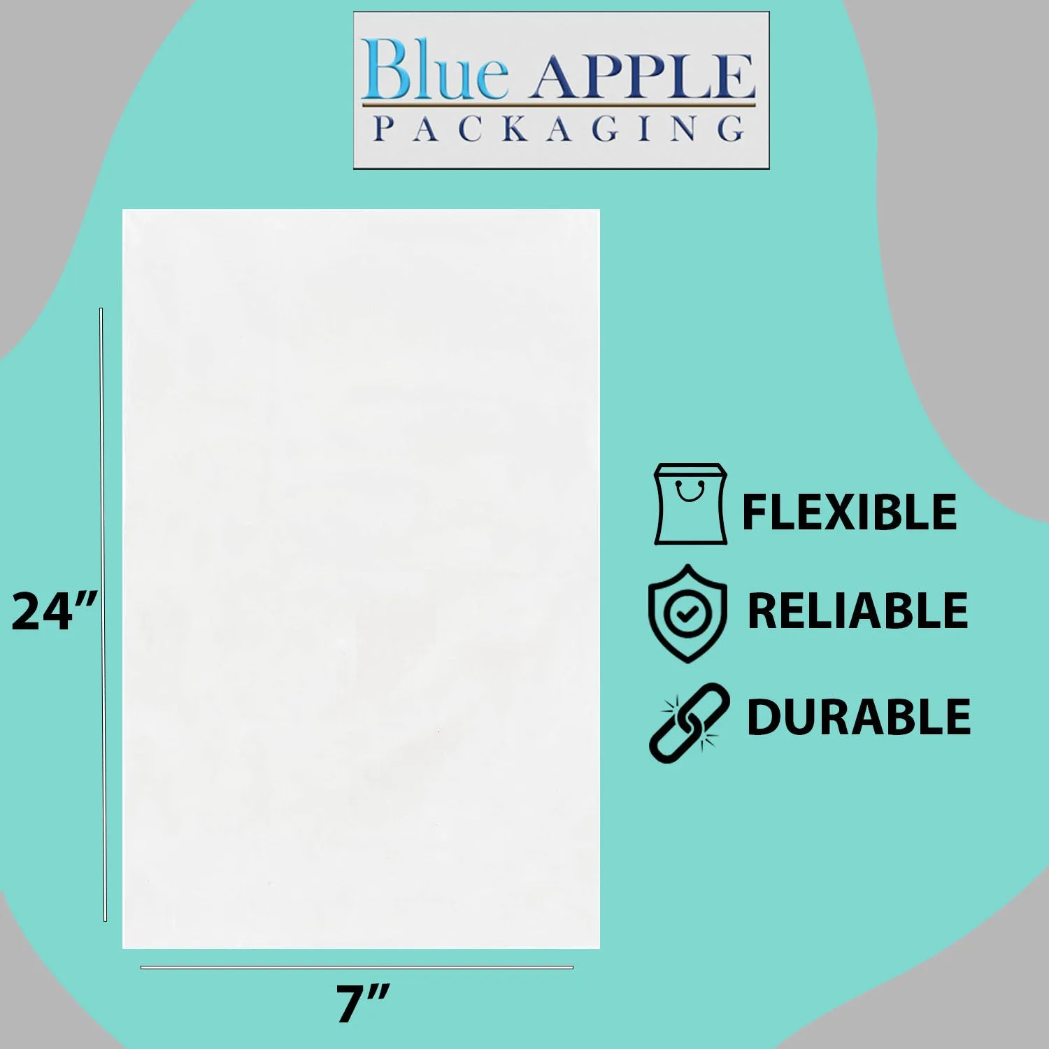 7X24 inches Clear Flat Poly Bags 1.5Mil Open Top (LDPE)