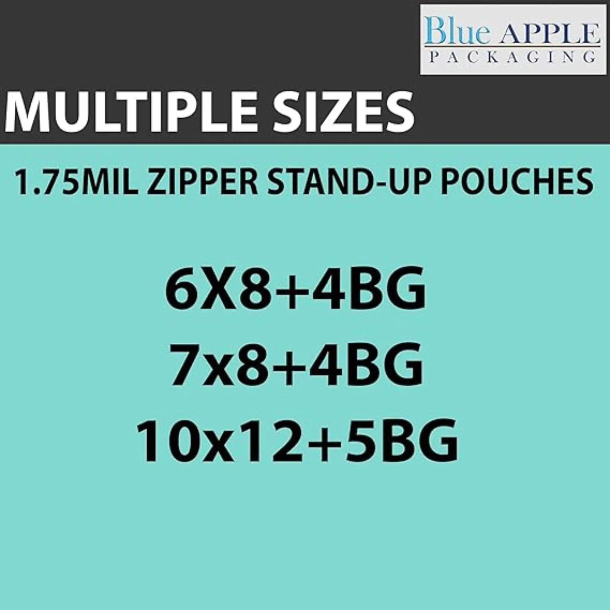 7X8   4 inch Quart Zipper Standup Pouches w/ White Strips 1.75 Mil LDPE