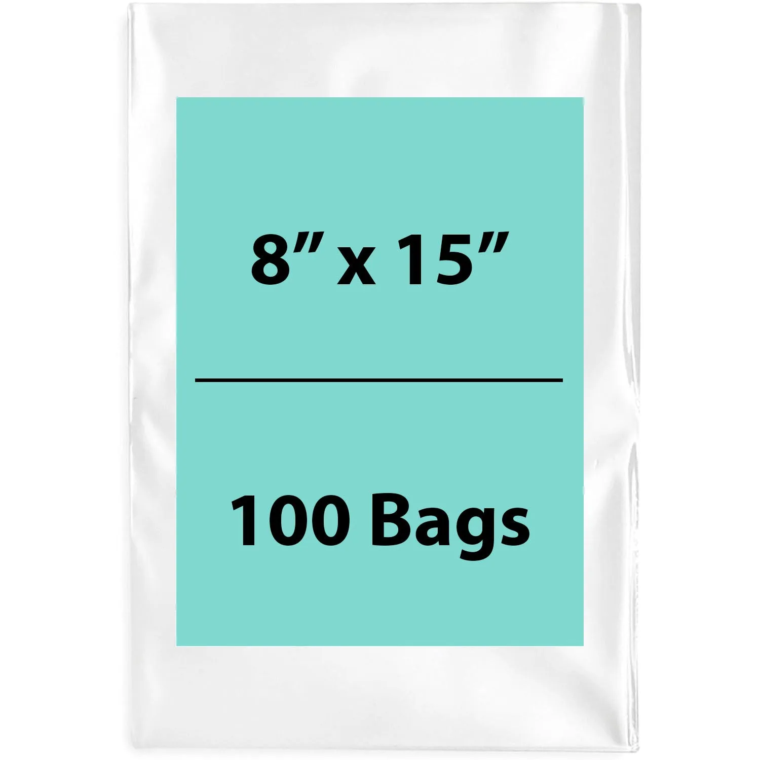 8X15 inches Clear Flat Poly Bags 1.5Mil Open Top (LDPE)