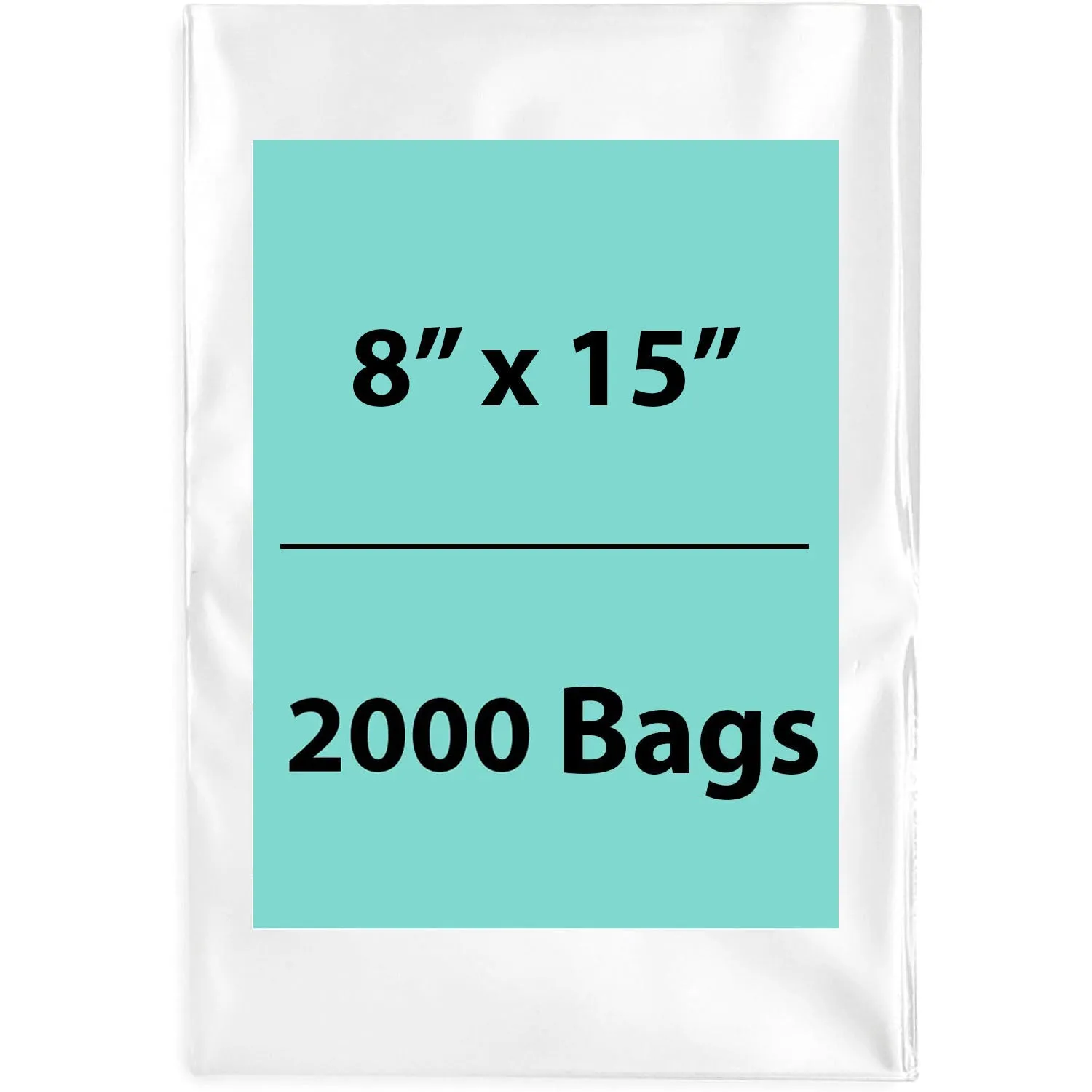 8X15 inches Clear Flat Poly Bags 3Mil Open Top (LDPE)