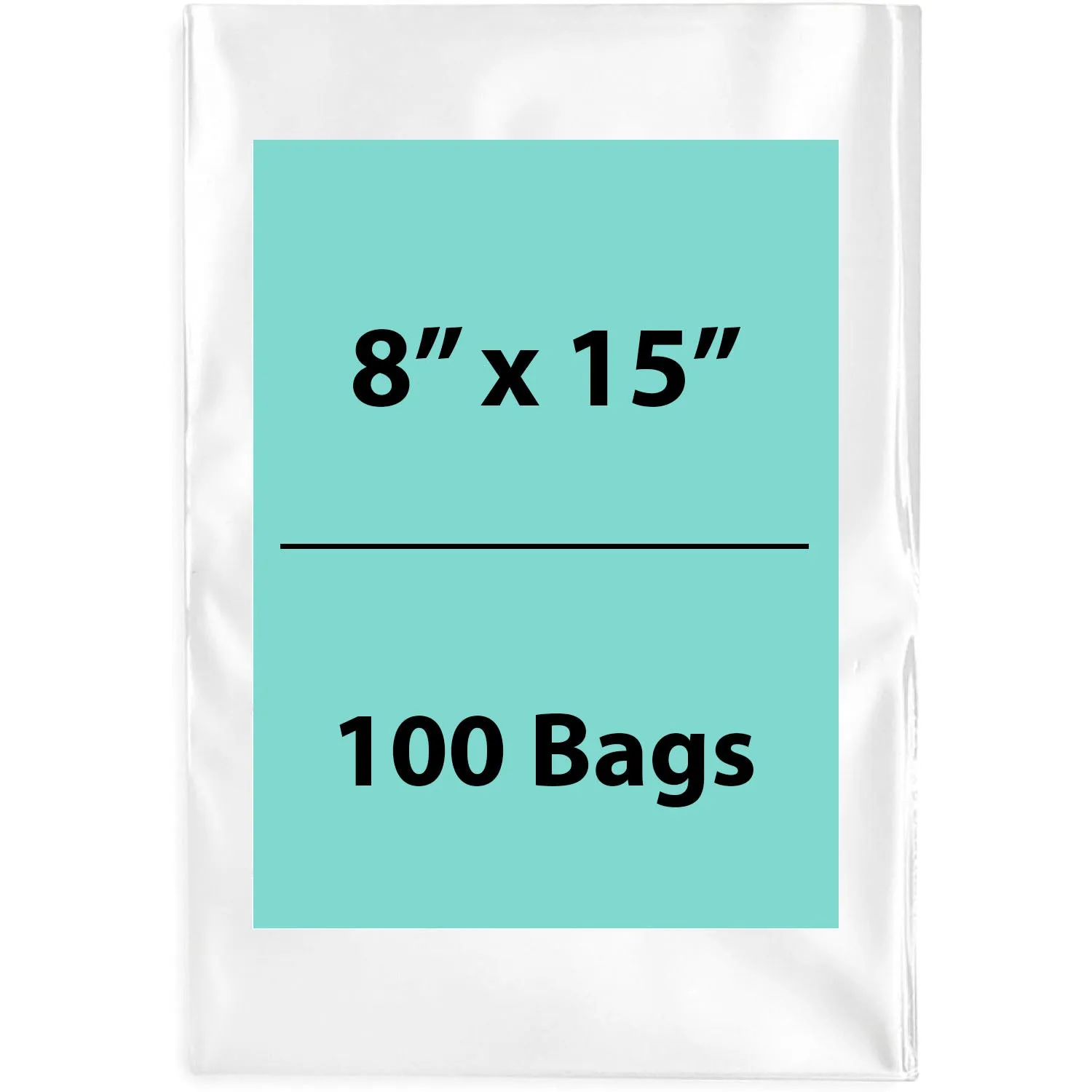 8X15 inches Clear Flat Poly Bags 4Mil Open Top (LDPE)