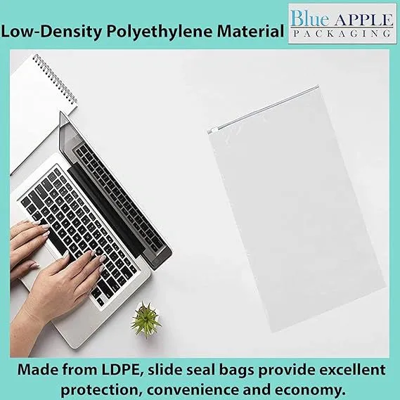 8X7 inches Resealable Poly Bags With Slide Seal 2.75 Mil (LDPE)