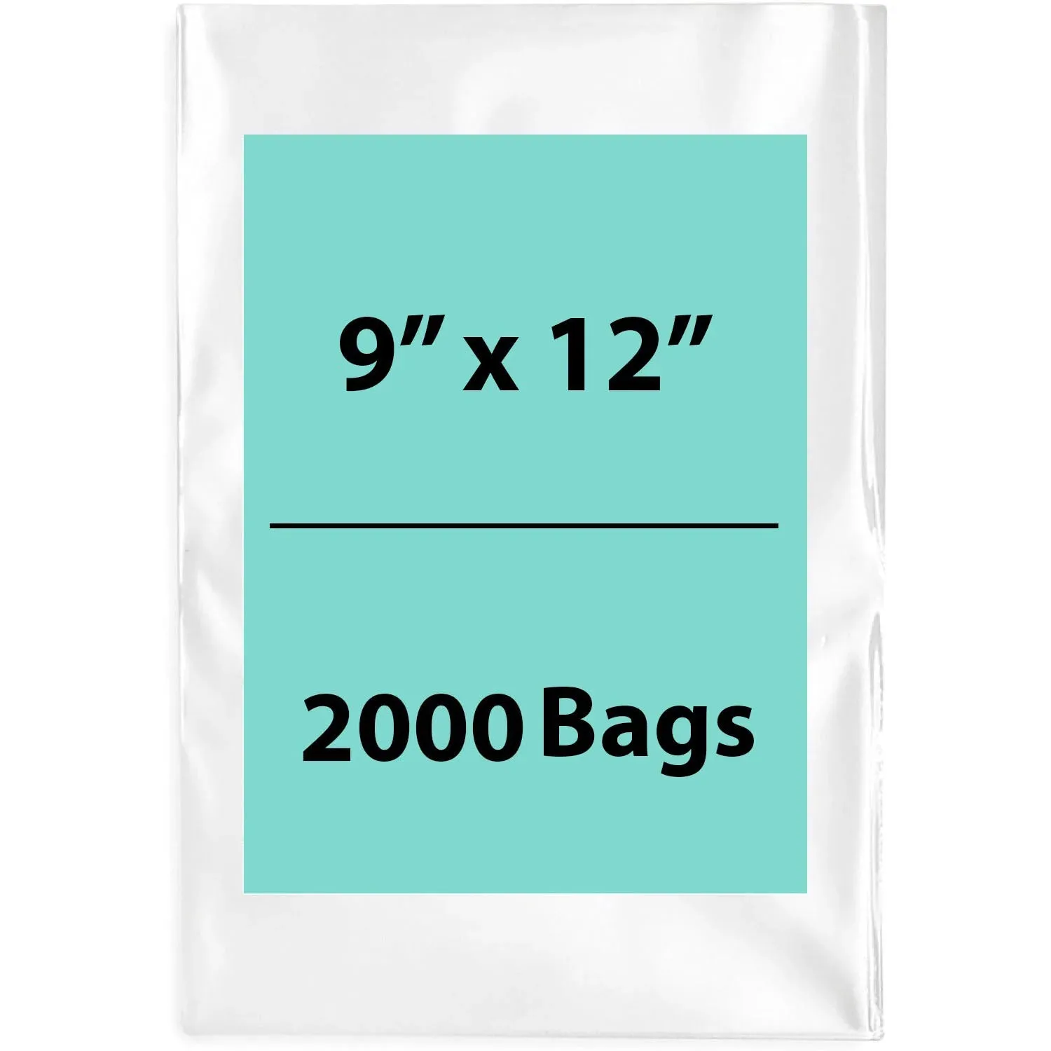 9X12 inches Clear Flat Poly Bags 2Mil Open Top (LDPE)