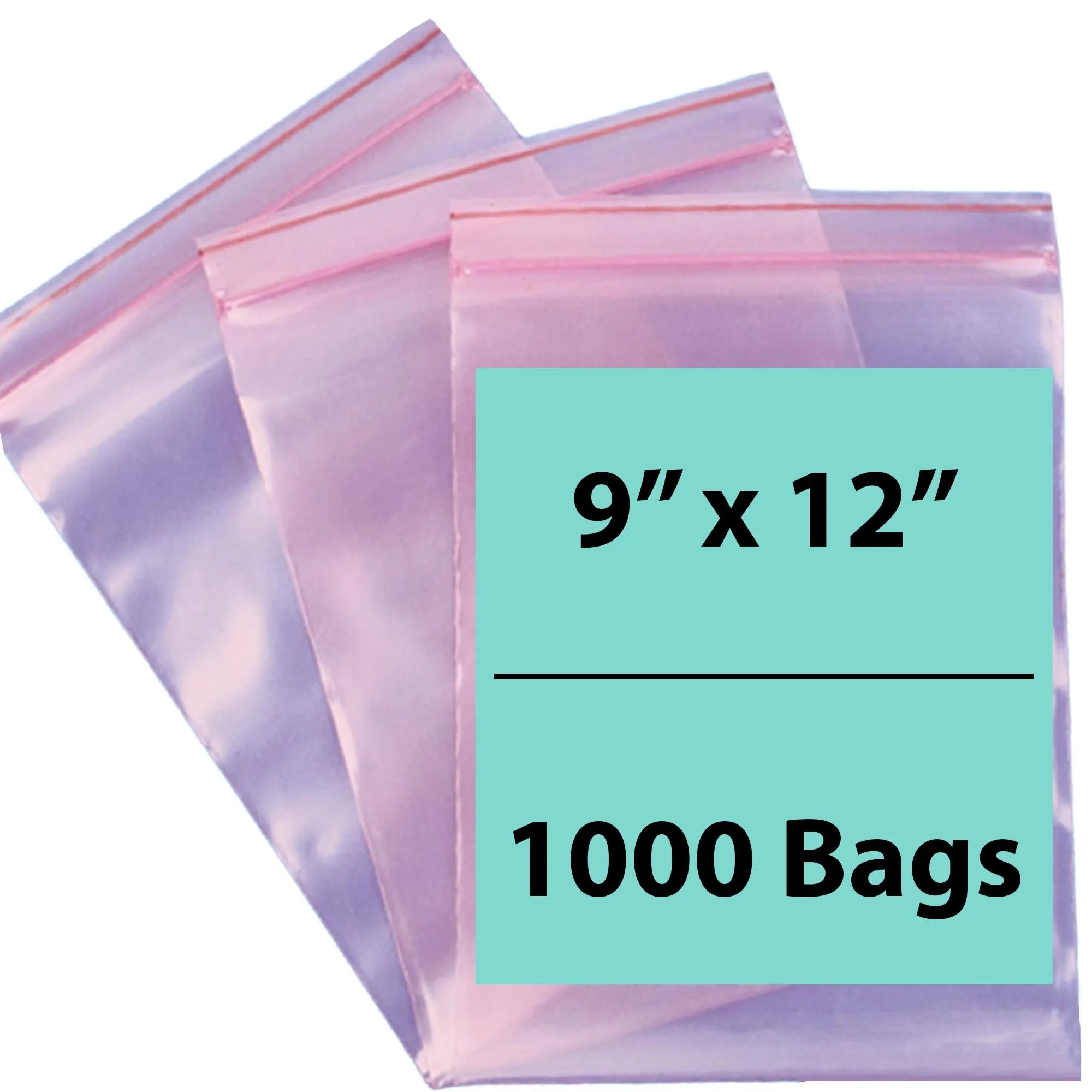 9X12 inches Pink Anti Static Zip Lock Bags 4 Mil