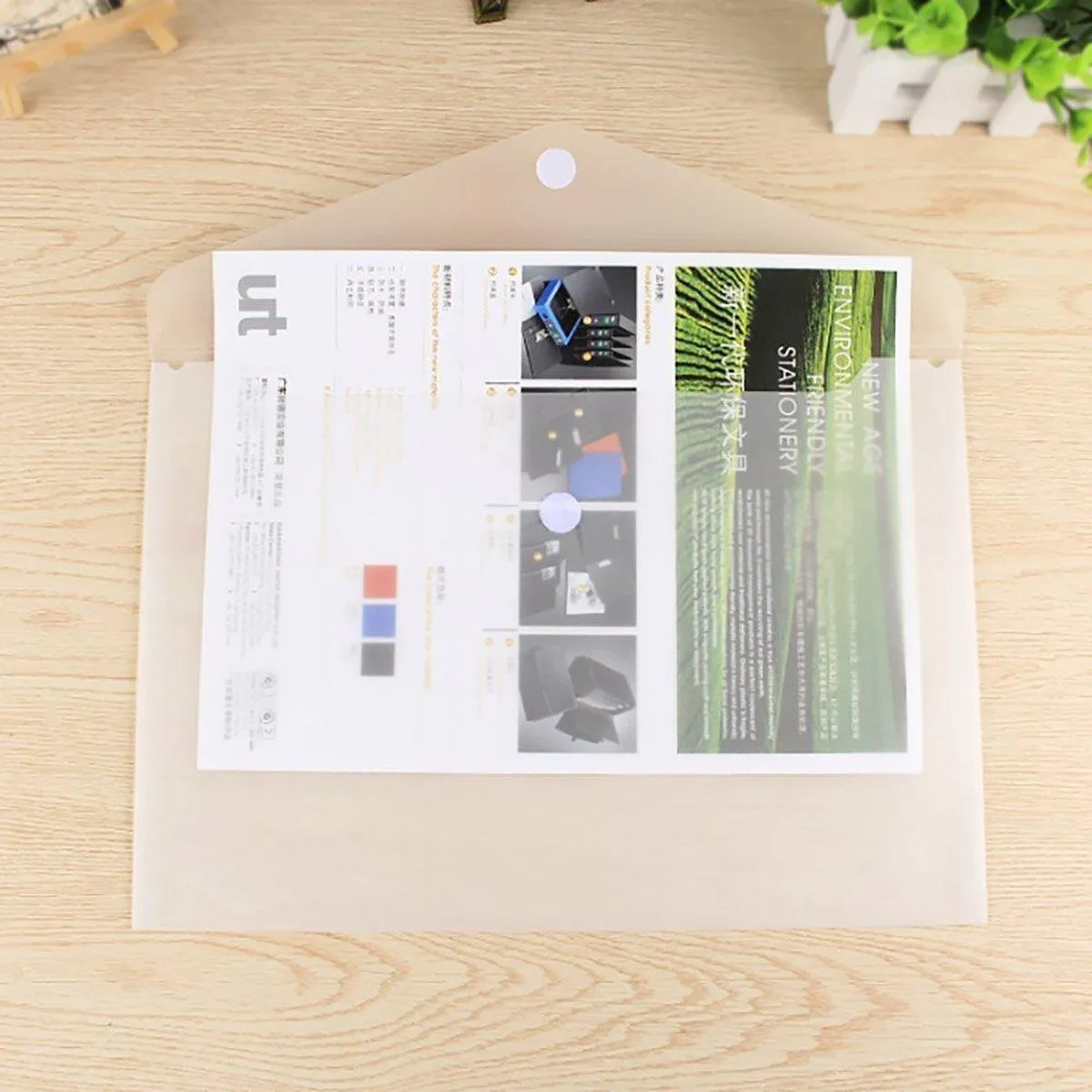 A4 Plastic File Document Bag 12PCS