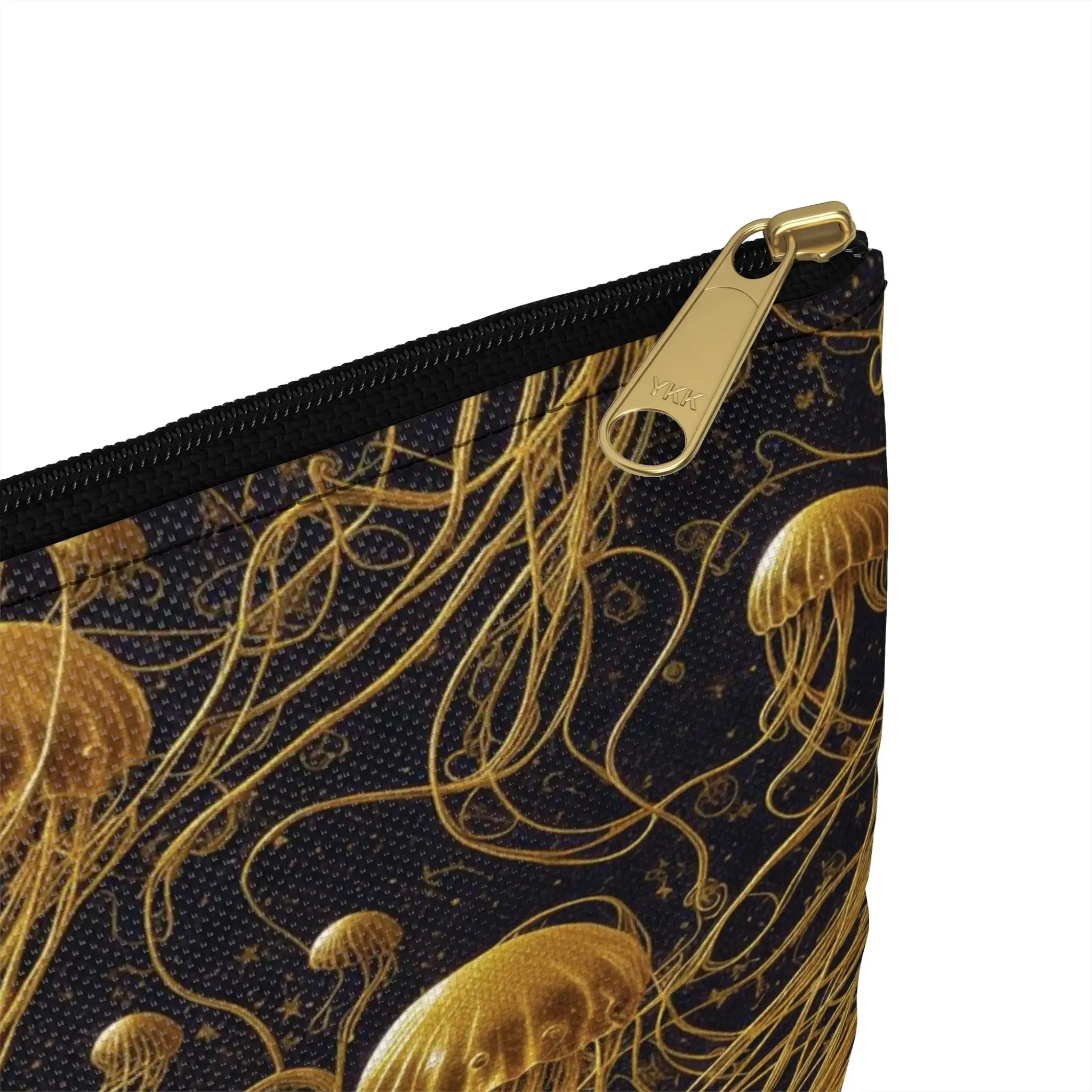 Accessory Pouch - Black and Gold Jellyfishes