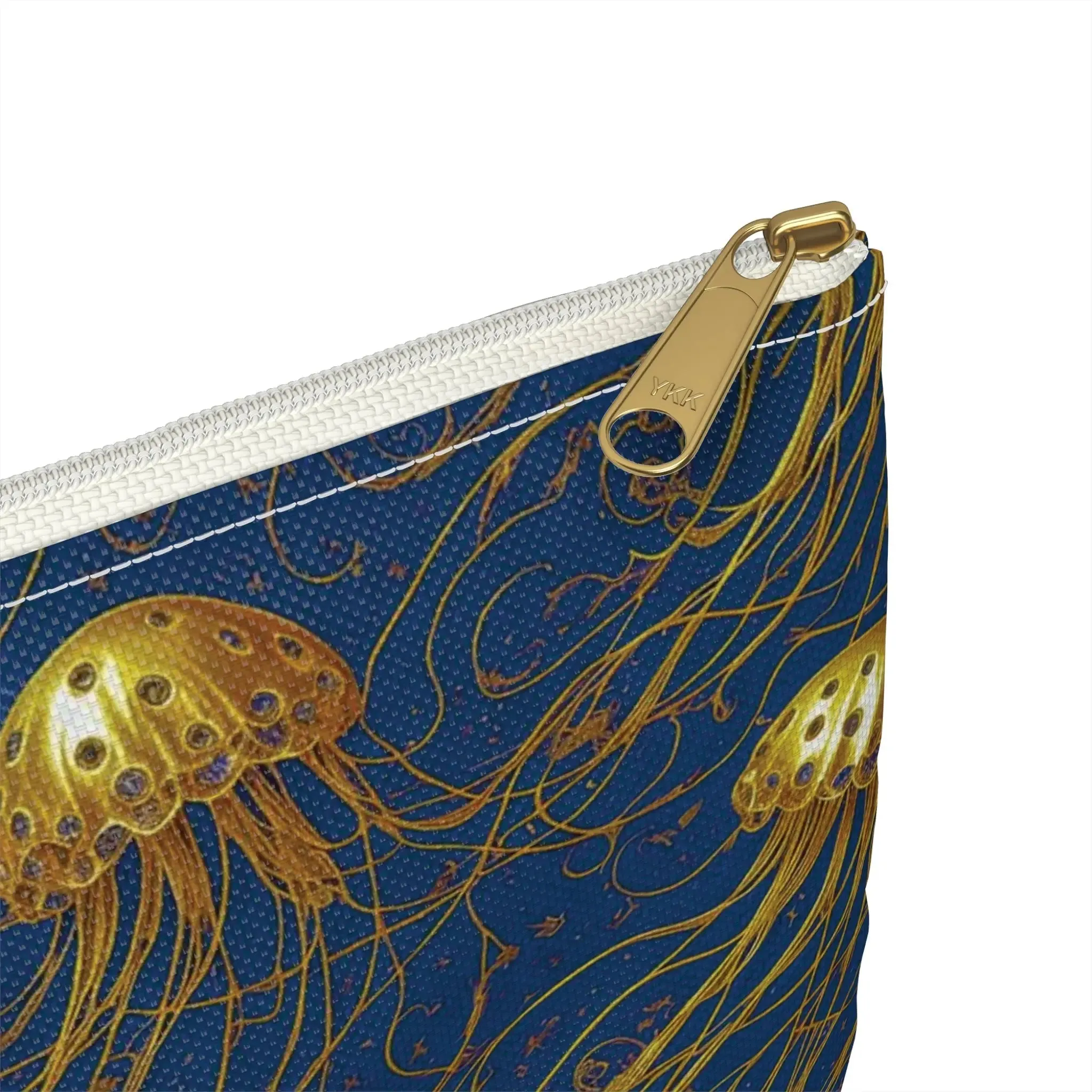 Accessory Pouch - Blue and Gold Jellyfishes