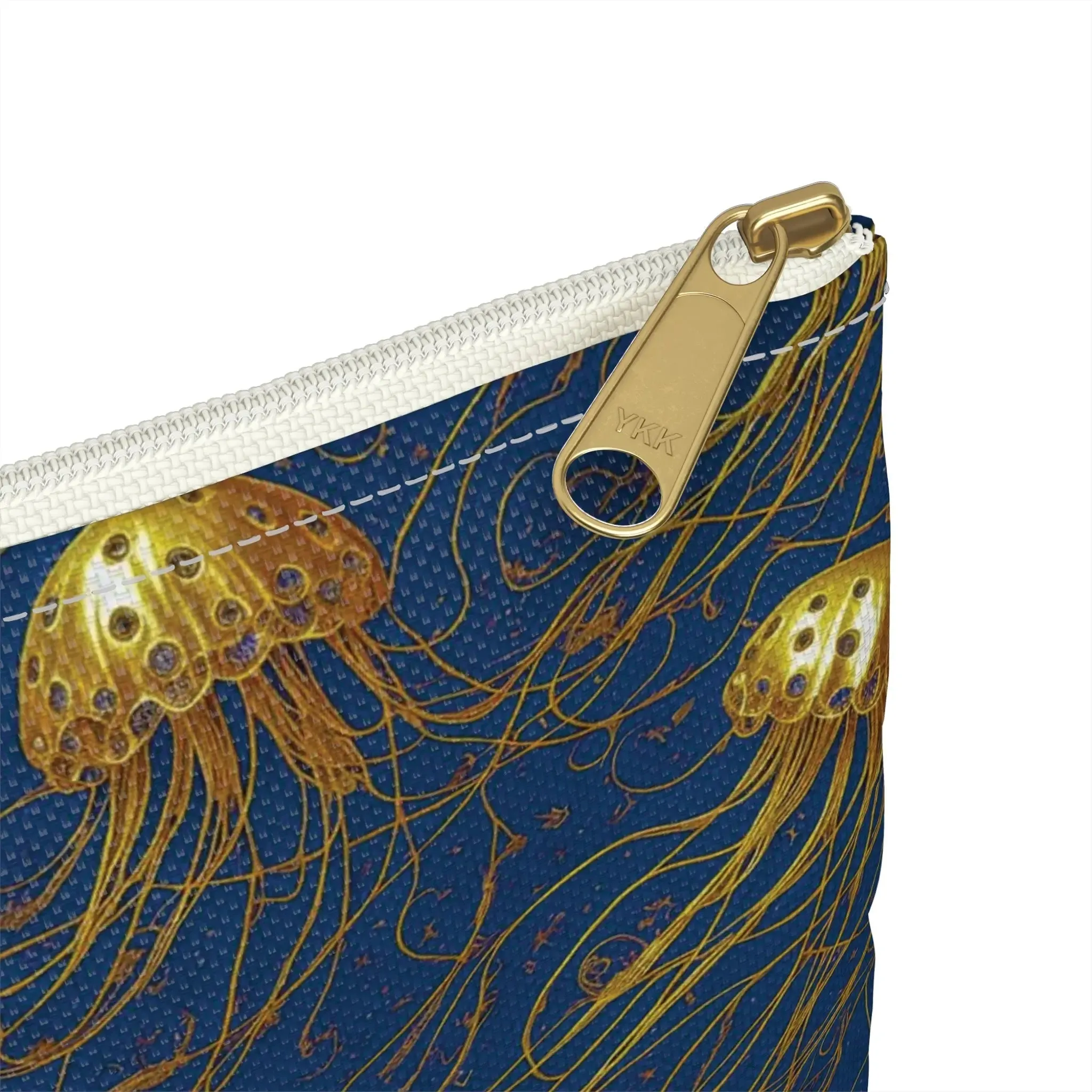 Accessory Pouch - Blue and Gold Jellyfishes