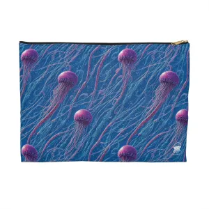Accessory Pouch - Blue And Violet Jellyfishes