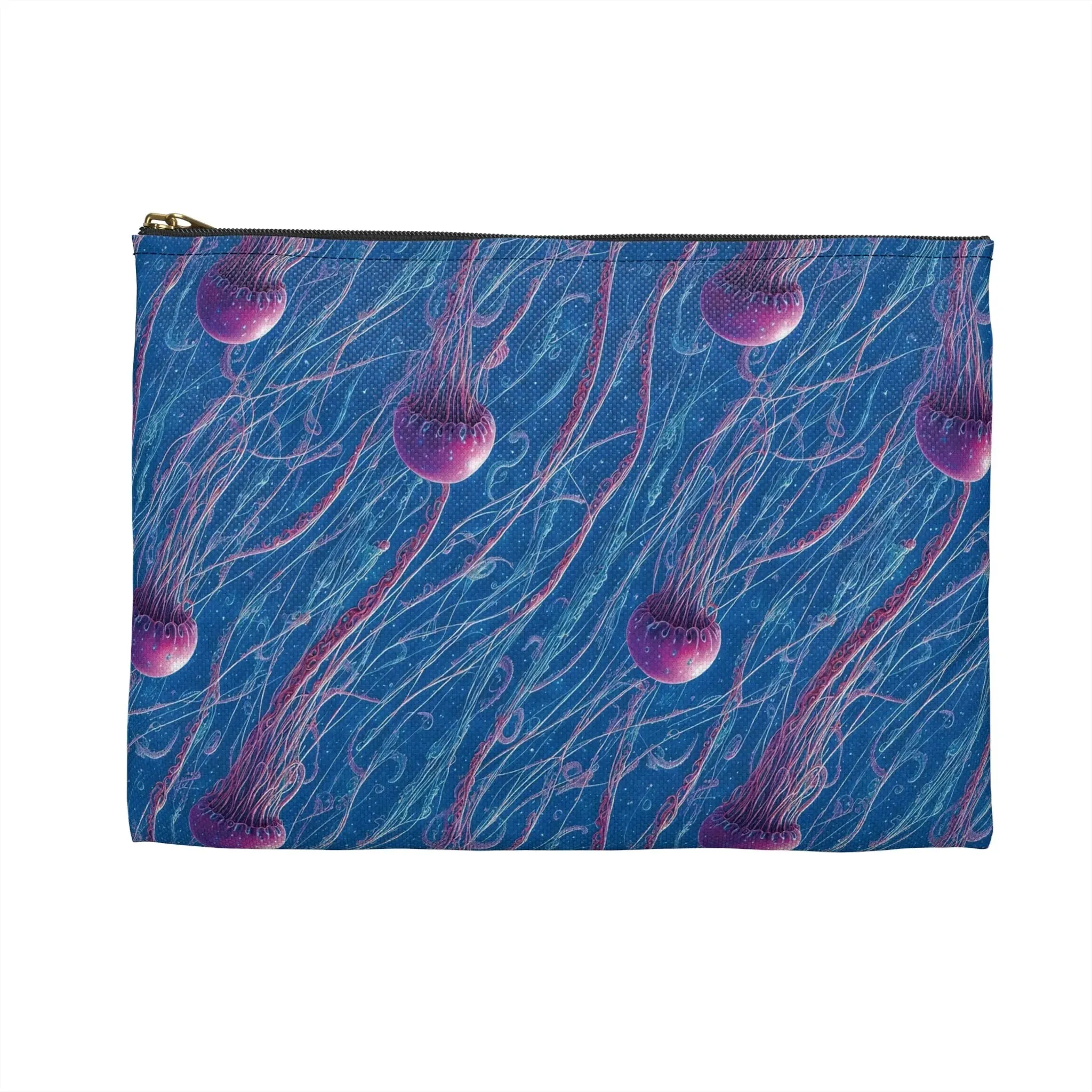 Accessory Pouch - Blue And Violet Jellyfishes