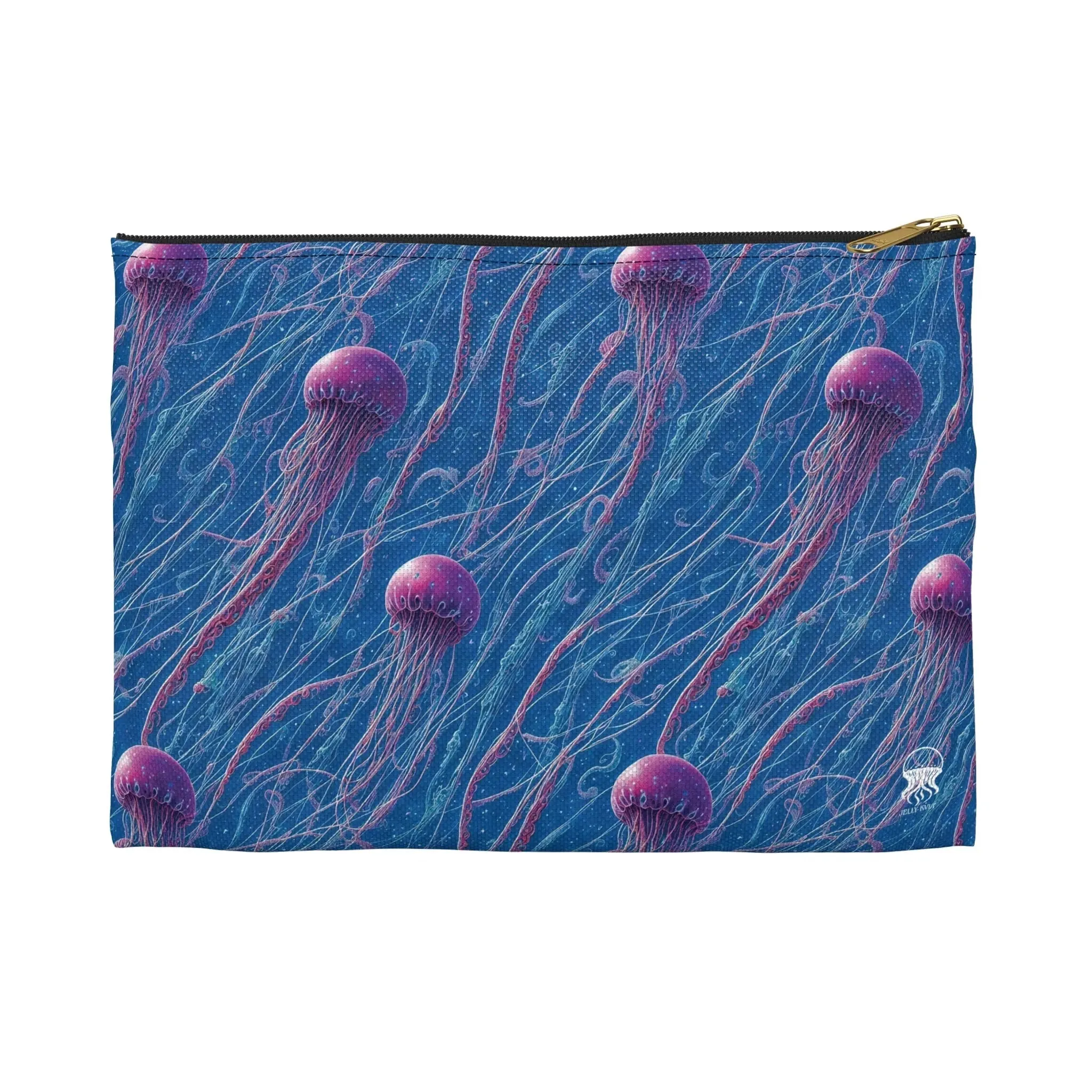 Accessory Pouch - Blue And Violet Jellyfishes