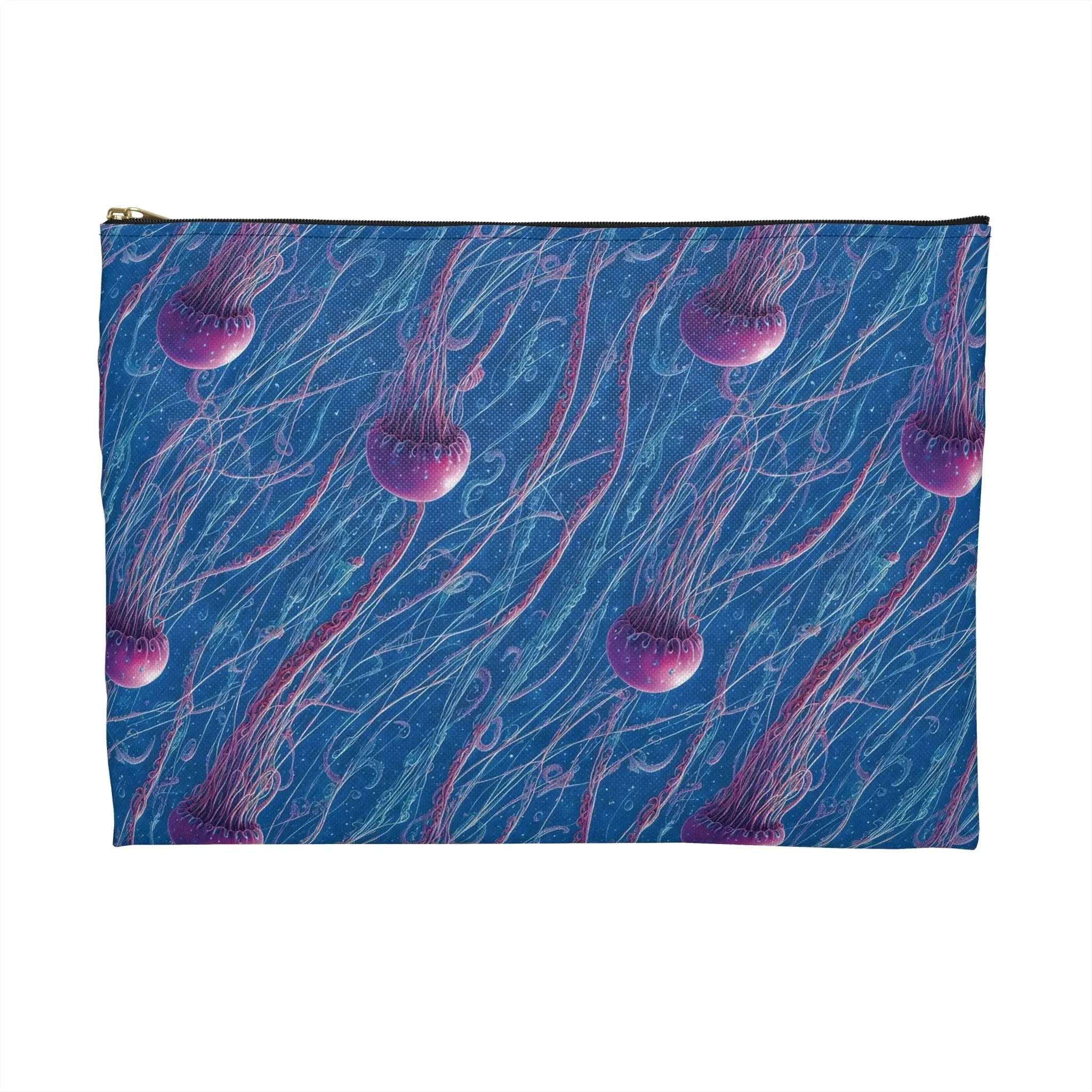 Accessory Pouch - Blue And Violet Jellyfishes