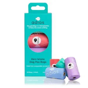 Adios Compostable Dog Poo Bags Rainbow- 120 Bags