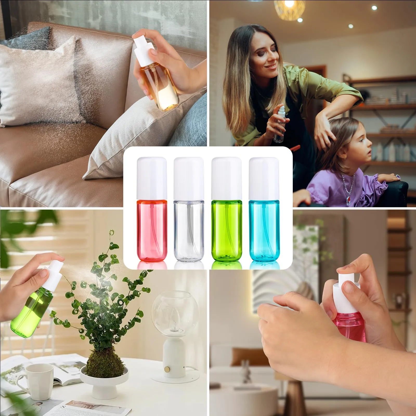 Aeibxiy Small Spray Bottles Travel Size 1.35oz 40ML, Fine Mist Plastic Spray Bottles, Refillable Empty Spray Bottle for Toners, Perfume, Face& Hair Spray