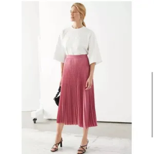 &amp; other stories 2 midi pleat skirt pink