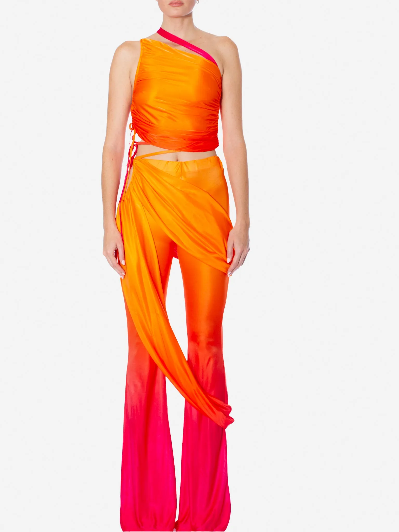 ANDREADAMO Draped Jersey Mono Shoulder Top