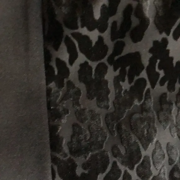 Ann Taylor Black Leopard Print Velvet Pencil Skirt