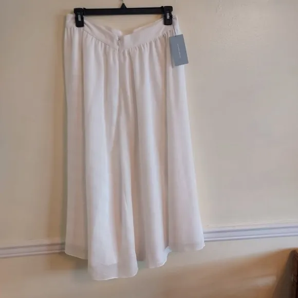 Antonio Melani Lined Shea White Midi Skirt light striped NEW