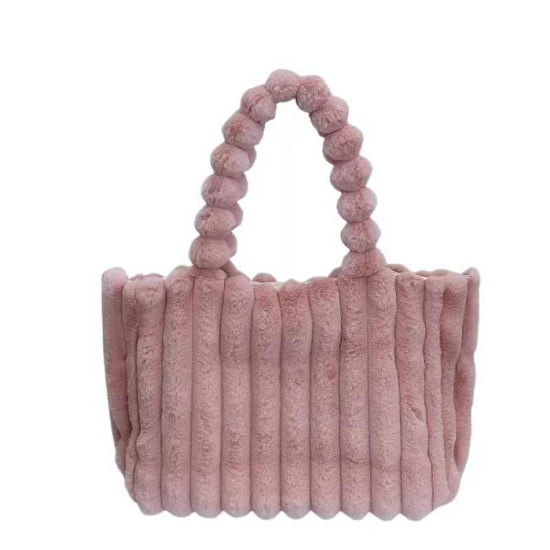 Autumn-Winter Fashion Bags for College Girls - New Arrival, Large Capacity, Commuter Tote Bags with a Sense of Luxury, Furry Shoulder Bags C-241202-2