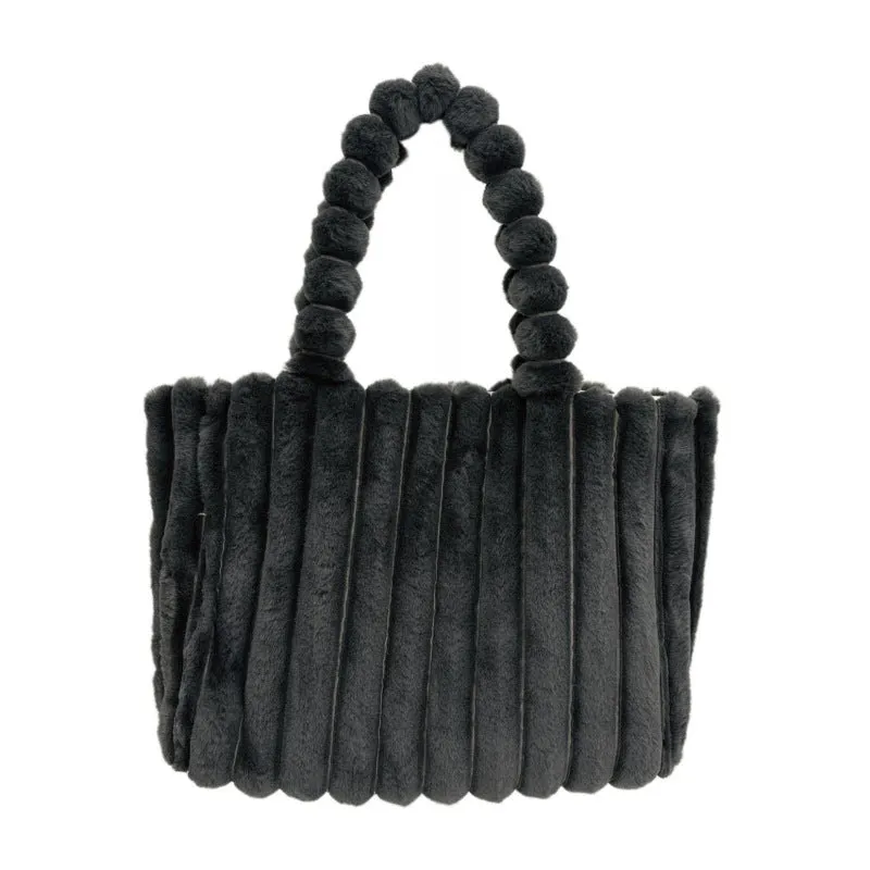 Autumn-Winter Fashion Bags for College Girls - New Arrival, Large Capacity, Commuter Tote Bags with a Sense of Luxury, Furry Shoulder Bags C-241202-2