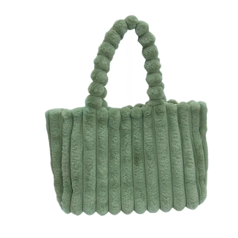 Autumn-Winter Fashion Bags for College Girls - New Arrival, Large Capacity, Commuter Tote Bags with a Sense of Luxury, Furry Shoulder Bags C-241202-2