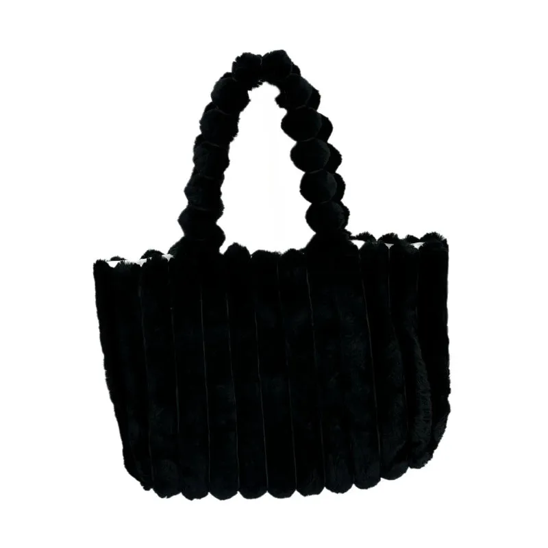 Autumn-Winter Fashion Bags for College Girls - New Arrival, Large Capacity, Commuter Tote Bags with a Sense of Luxury, Furry Shoulder Bags C-241202-2