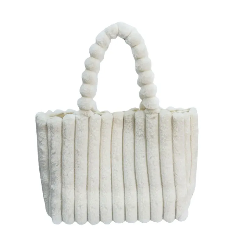 Autumn-Winter Fashion Bags for College Girls - New Arrival, Large Capacity, Commuter Tote Bags with a Sense of Luxury, Furry Shoulder Bags C-241202-2