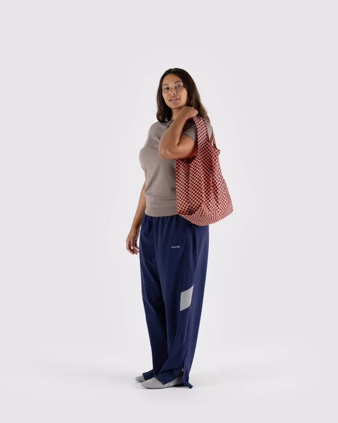 Baggu Standard Reuseable Bag - Pink Brown Check
