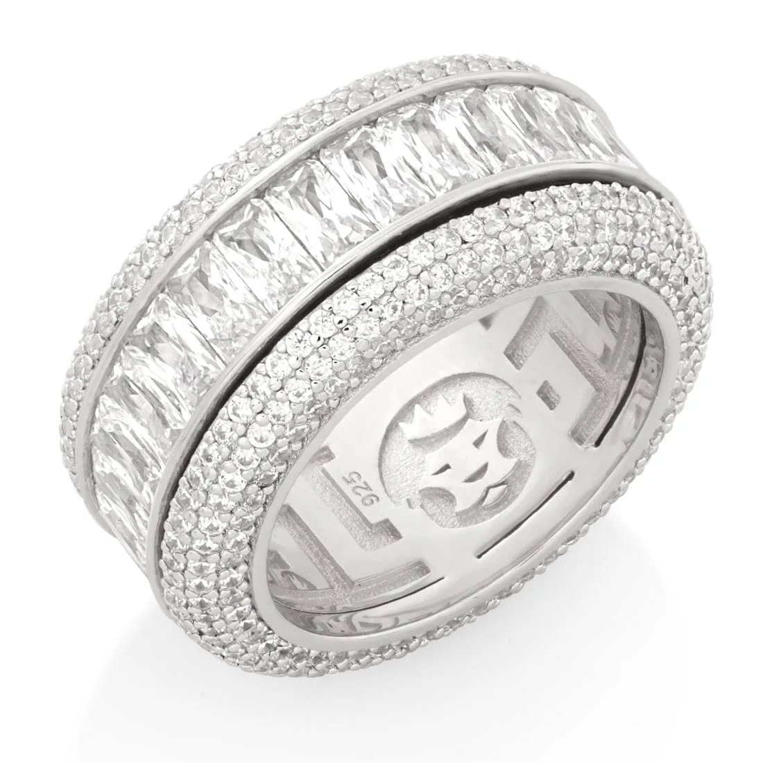 Baguette-Cut Icy Spinner Ring