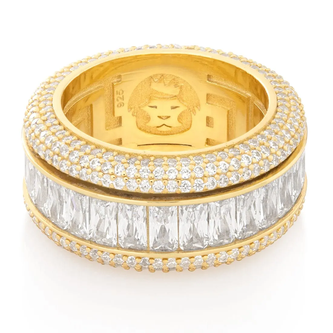 Baguette-Cut Icy Spinner Ring