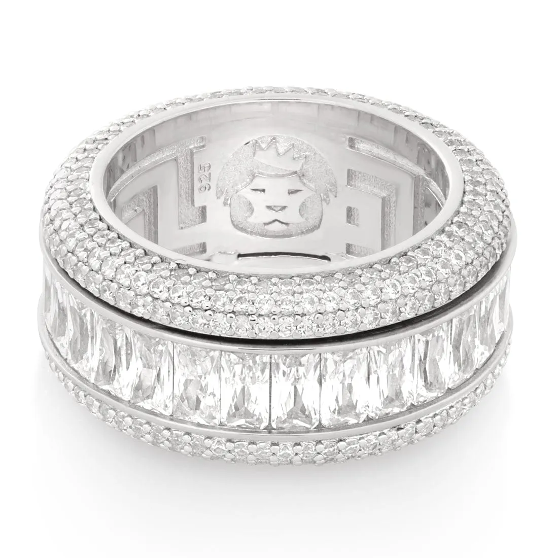 Baguette-Cut Icy Spinner Ring