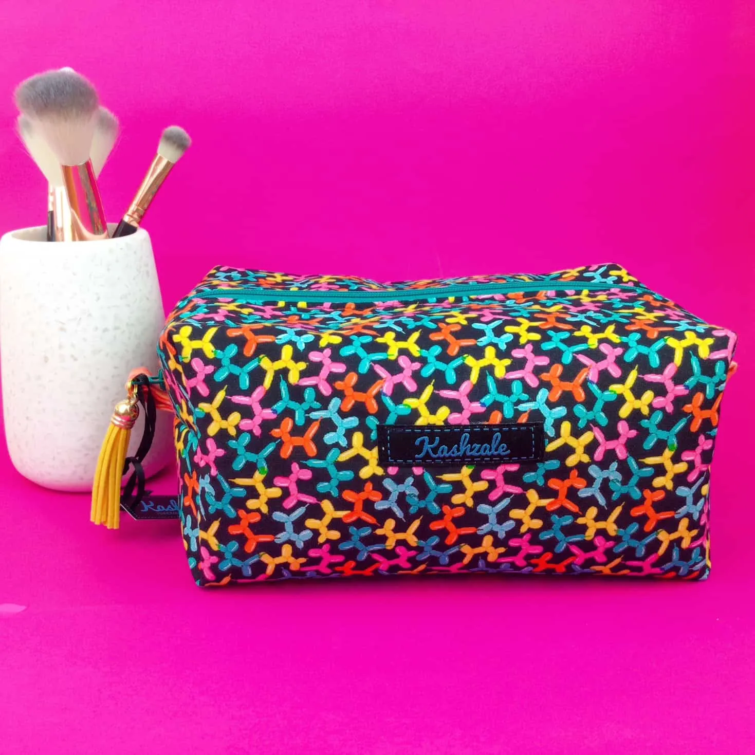 Balloon Animals Large Box Cosmetic Bag.