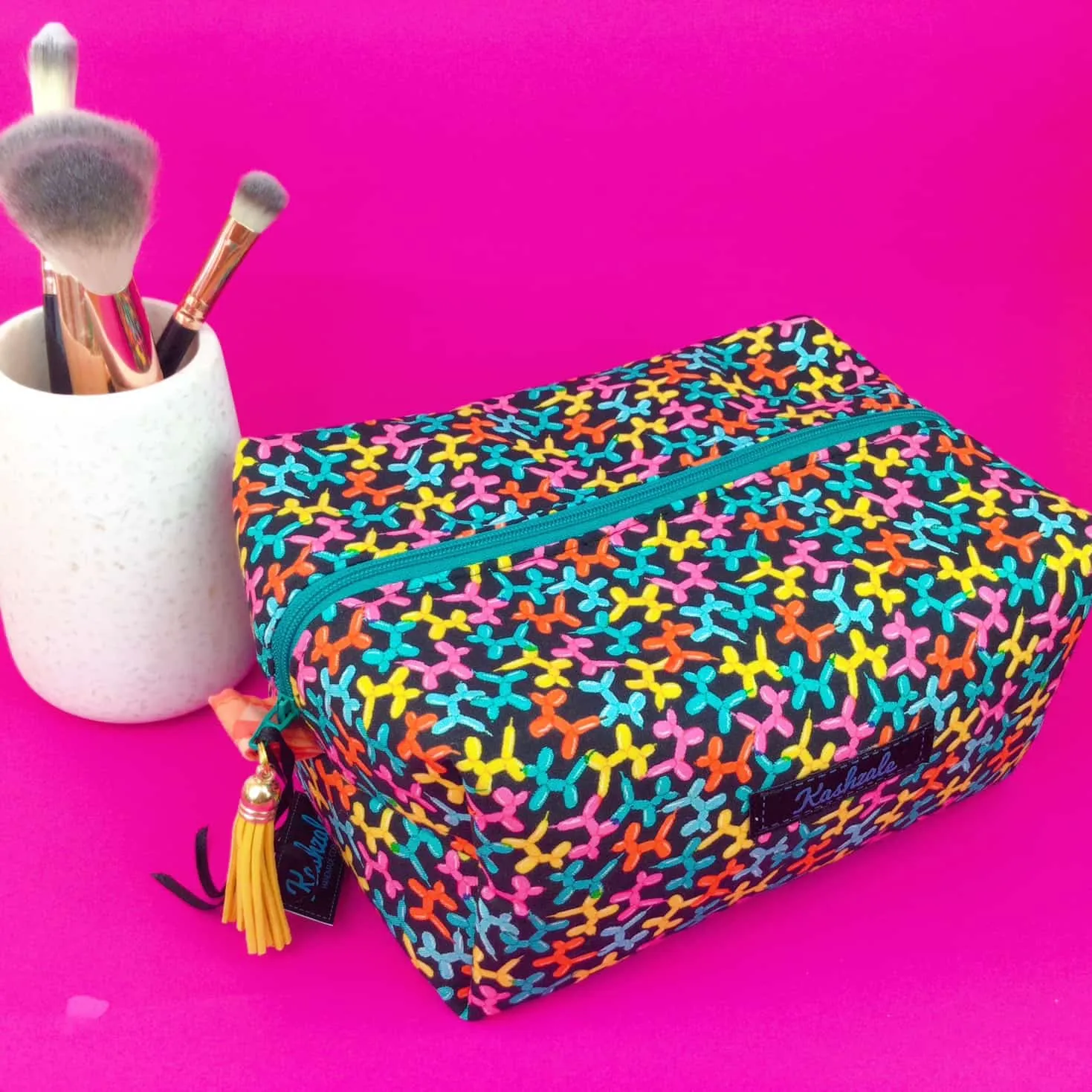 Balloon Animals Large Box Cosmetic Bag.
