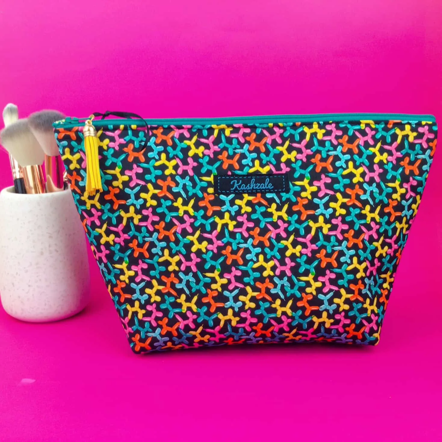 Balloon Animals Large Makeup Bag.