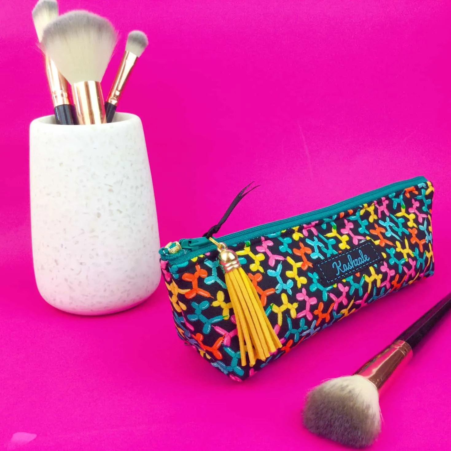 Balloon Animals Makeup Brush Bag.