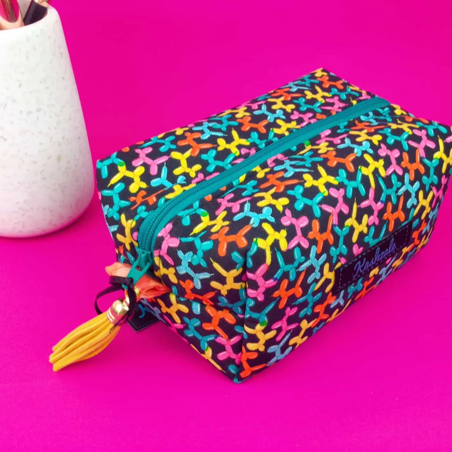 Balloon Animals Medium Box Makeup Bag.