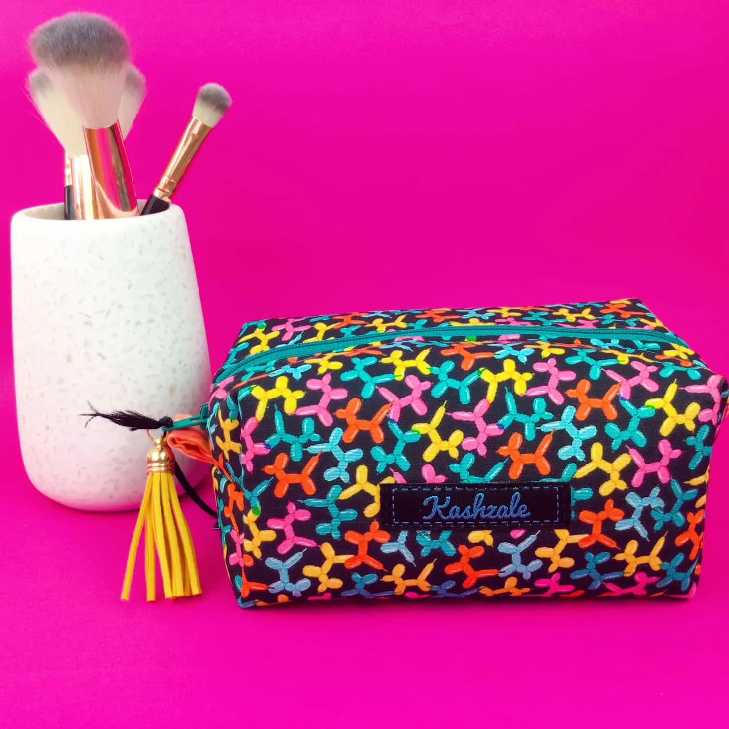 Balloon Animals Medium Box Makeup Bag.
