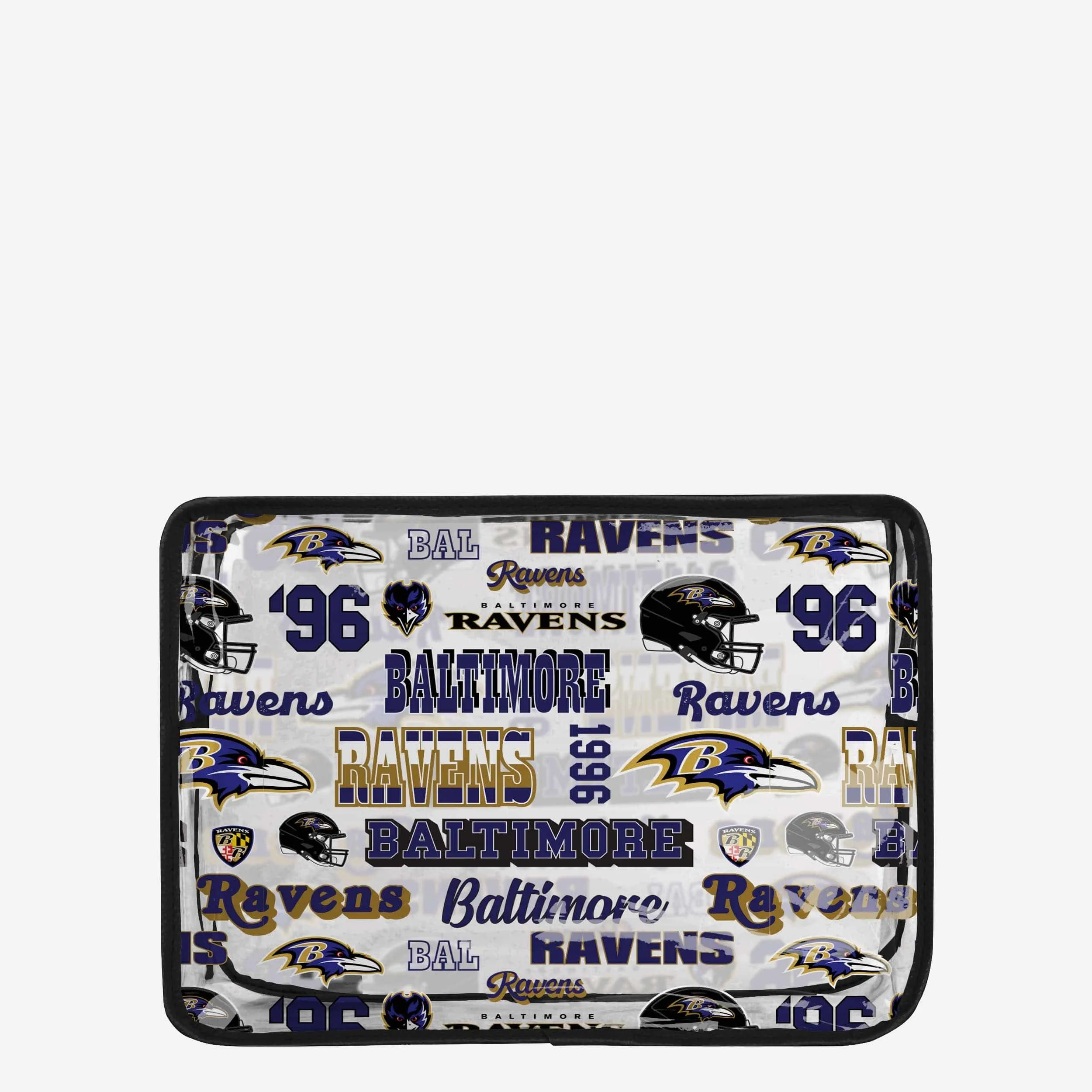 Baltimore Ravens Repeat Retro Print Clear Cosmetic Bag