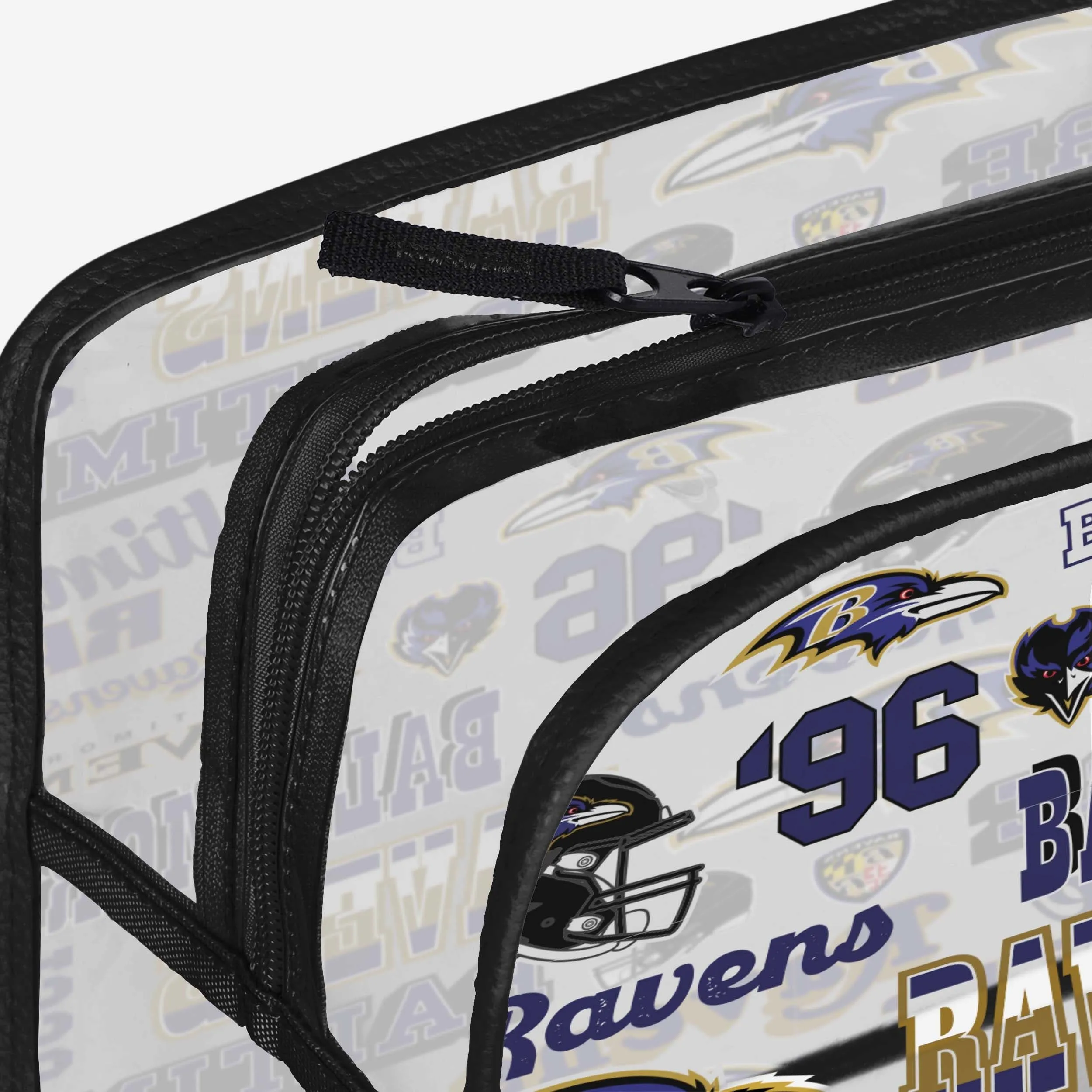Baltimore Ravens Repeat Retro Print Clear Cosmetic Bag